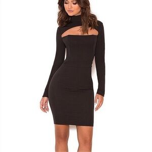 Brand New in box House Of CB Rachana Long Sleeve Cut Out Bodycon Mini Dress L